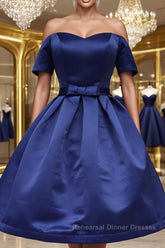 Short Sleeves Short Semi Formal Prom Dresses, Short Sleeves Short Formal Homecoming Graduation Dresses